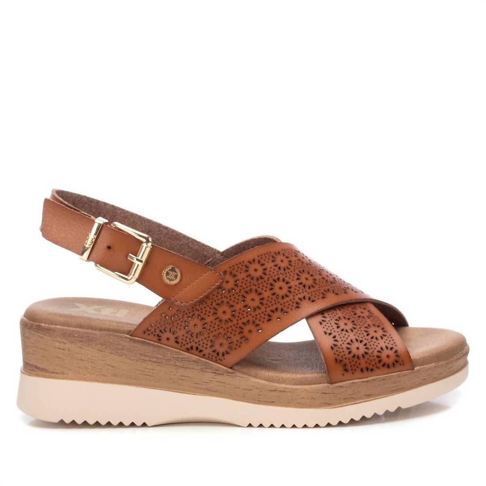 NEW XTI women's wedge sandals in camel